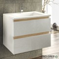 Шкаф за баня 65 см 2 чекмеджета с мивка порцелан, FLEXMEBEL, ARRES, F652CARR