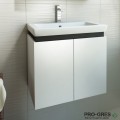 Шкаф за баня 65 см 2 вратички с мивка порцелан,  FLEXMEBEL, PURE , F652DPUR