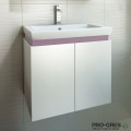 Шкаф за баня 65 см 2 вратички с мивка порцелан,  FLEXMEBEL, PURE , F652DPUR