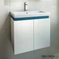 Шкаф за баня 65 см 2 вратички с мивка порцелан,  FLEXMEBEL, PURE , F652DPUR