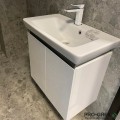 Шкаф за баня 65 см 2 вратички с мивка порцелан,  FLEXMEBEL, PURE , F652DPUR