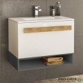 Шкаф за баня 70 см 1 чекмедже с мивка порцелан, FLEXMEBEL, TREND, F701CTRE