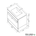 Шкаф за баня 70 см 1 чекмедже с мивка порцелан, FLEXMEBEL, TREND, F701CTRE