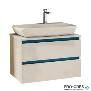Шкаф за баня 70 см 2 чекмеджета с мивка порцелан, FLEXMEBEL, NOVE,  F702CNOV