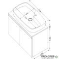 Шкаф за баня 70 см 2 врати с мивка порцелан,  FLEXMEBEL, NOVE,  F702DNOV