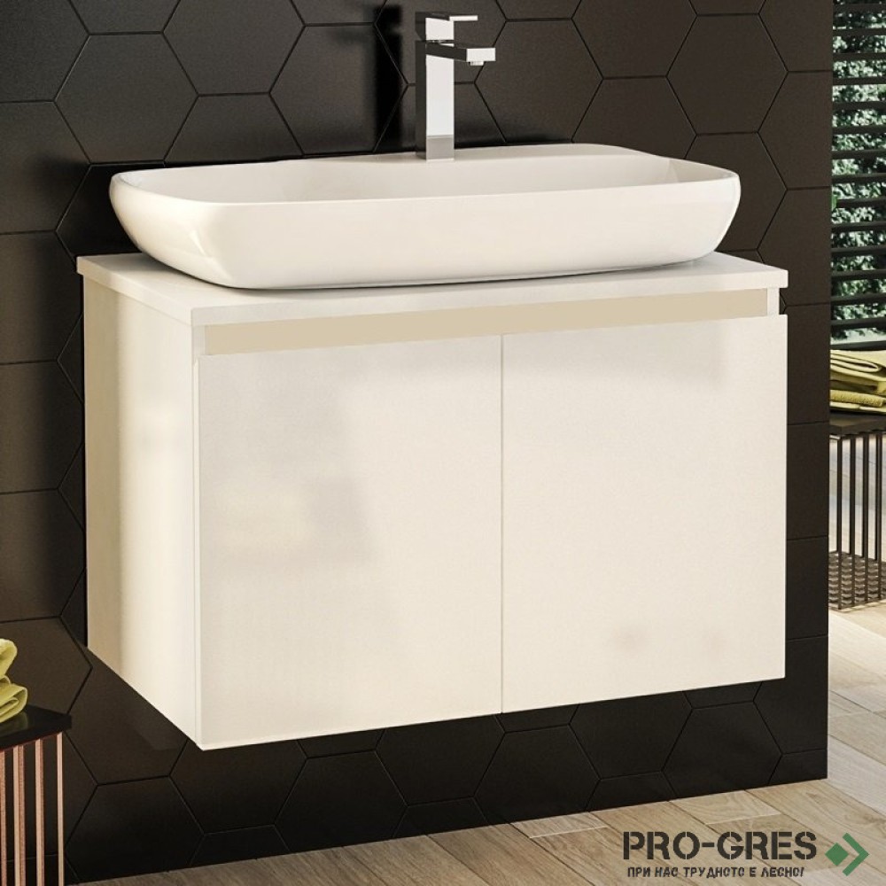 Шкаф за баня 70 см 2 врати с мивка порцелан,  FLEXMEBEL, NOVE,  F702DNOV