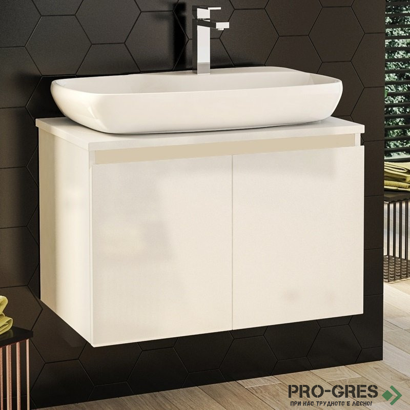 Шкаф за баня 70 см 2 врати с мивка порцелан,  FLEXMEBEL, NOVE,  F702DNOV