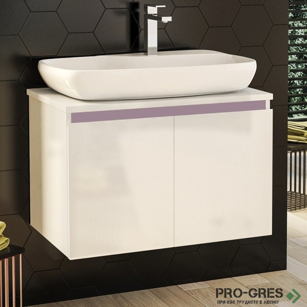 Шкаф за баня 70 см 2 врати с мивка порцелан,  FLEXMEBEL, NOVE,  F702DNOV