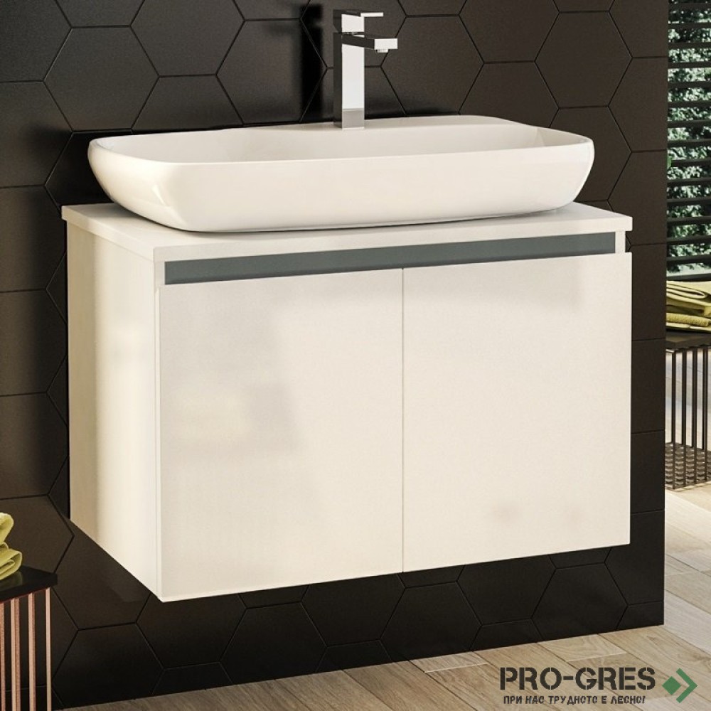Шкаф за баня 70 см 2 врати с мивка порцелан,  FLEXMEBEL, NOVE,  F702DNOV