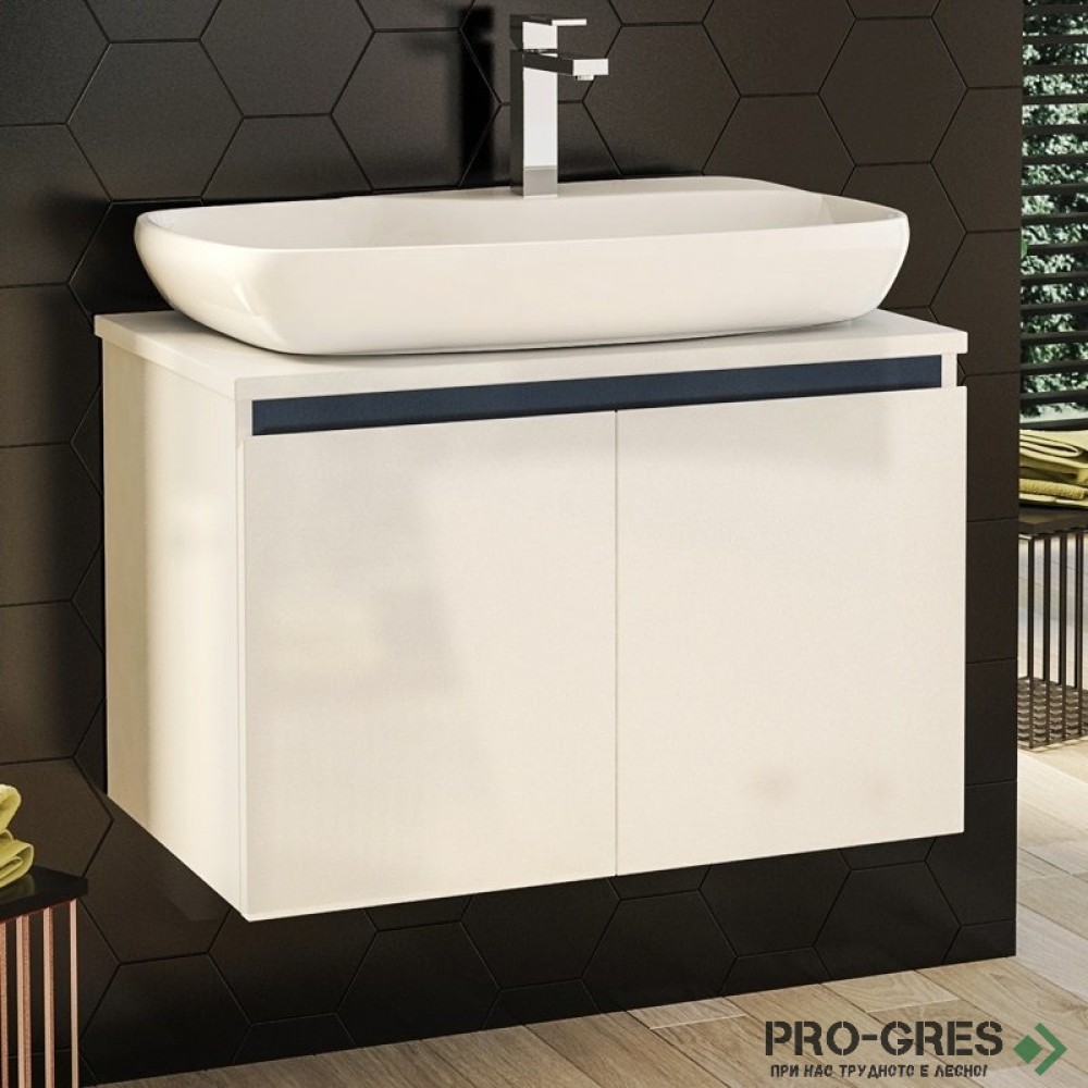 Шкаф за баня 70 см 2 врати с мивка порцелан,  FLEXMEBEL, NOVE,  F702DNOV