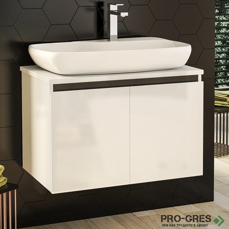 Шкаф за баня 70 см 2 врати с мивка порцелан,  FLEXMEBEL, NOVE,  F702DNOV