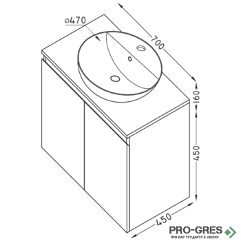 Шкаф за баня 70 см 2 вратички, FLEXMEBEL, SOUL, F702DSOU