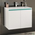 Шкаф за баня 70 см 2 вратички с мивка порцелан, FLEXMEBEL, TENSO,  F702DTEN