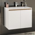 Шкаф за баня 70 см 2 вратички с мивка порцелан, FLEXMEBEL, TENSO,  F702DTEN