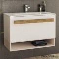 Шкаф за баня 80 см 1 чекмедже с мивка порцелан, FLEXMEBEL, TREND, F801CTRE