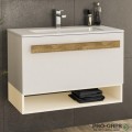 Шкаф за баня 80 см 1 чекмедже с мивка порцелан, FLEXMEBEL, TREND, F801CTRE