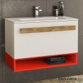 Шкаф за баня 80 см 1 чекмедже с мивка порцелан, FLEXMEBEL, TREND, F801CTRE