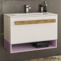 Шкаф за баня 80 см 1 чекмедже с мивка порцелан, FLEXMEBEL, TREND, F801CTRE