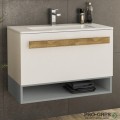Шкаф за баня 80 см 1 чекмедже с мивка порцелан, FLEXMEBEL, TREND, F801CTRE