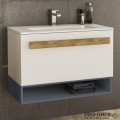 Шкаф за баня 80 см 1 чекмедже с мивка порцелан, FLEXMEBEL, TREND, F801CTRE