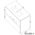 Шкаф за баня 80 см 2 чекмеджета с мивка порцелан,  FLEXMEBEL, CANDY, F802CCAN