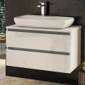 Шкаф за баня 80 см 2 чекмеджета с мивка порцелан, FLEXMEBEL, NOVE,  F802CNOV
