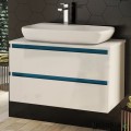 Шкаф за баня 80 см 2 чекмеджета с мивка порцелан, FLEXMEBEL, NOVE,  F802CNOV