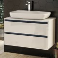 Шкаф за баня 80 см 2 чекмеджета с мивка порцелан, FLEXMEBEL, NOVE,  F802CNOV