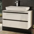 Шкаф за баня 80 см 2 чекмеджета с мивка порцелан, FLEXMEBEL, NOVE,  F802CNOV