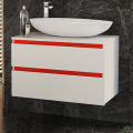 Шкаф за баня 80 см 2 чекмеджета мивка порцелан,  FLEXMEBEL, OMNIA, F802COMN