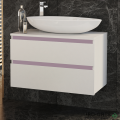 Шкаф за баня 80 см 2 чекмеджета мивка порцелан,  FLEXMEBEL, OMNIA, F802COMN