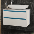Шкаф за баня 80 см 2 чекмеджета мивка порцелан,  FLEXMEBEL, OMNIA, F802COMN
