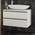 Шкаф за баня 80 см 2 чекмеджета мивка порцелан,  FLEXMEBEL, OMNIA, F802COMN