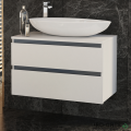 Шкаф за баня 80 см 2 чекмеджета мивка порцелан,  FLEXMEBEL, OMNIA, F802COMN