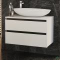 Шкаф за баня 80 см 2 чекмеджета мивка порцелан,  FLEXMEBEL, OMNIA, F802COMN