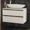 Шкаф за баня 80 см 2 чекмеджета мивка порцелан,  FLEXMEBEL, OMNIA, F802COMN