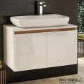 Шкаф за баня 80 см 2 врати с мивка порцелан, FLEXMEBEL, NOVE, F802DNOV