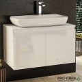 Шкаф за баня 80 см 2 врати с мивка порцелан, FLEXMEBEL, NOVE, F802DNOV