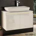 Шкаф за баня 80 см 2 врати с мивка порцелан, FLEXMEBEL, NOVE, F802DNOV
