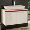 Шкаф за баня 80 см 2 врати с мивка порцелан, FLEXMEBEL, NOVE, F802DNOV