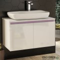 Шкаф за баня 80 см 2 врати с мивка порцелан, FLEXMEBEL, NOVE, F802DNOV