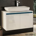 Шкаф за баня 80 см 2 врати с мивка порцелан, FLEXMEBEL, NOVE, F802DNOV