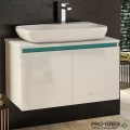 Шкаф за баня 80 см 2 врати с мивка порцелан, FLEXMEBEL, NOVE, F802DNOV