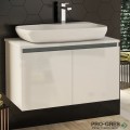 Шкаф за баня 80 см 2 врати с мивка порцелан, FLEXMEBEL, NOVE, F802DNOV