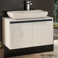 Шкаф за баня 80 см 2 врати с мивка порцелан, FLEXMEBEL, NOVE, F802DNOV