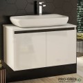 Шкаф за баня 80 см 2 врати с мивка порцелан, FLEXMEBEL, NOVE, F802DNOV