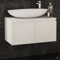 Шкаф за баня 80 см 2 вратички мивка порцелан, FLEXMEBEL, OMNIA, F802DOMN