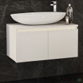 Шкаф за баня 80 см 2 вратички мивка порцелан, FLEXMEBEL, OMNIA, F802DOMN