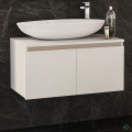 Шкаф за баня 80 см 2 вратички мивка порцелан, FLEXMEBEL, OMNIA, F802DOMN
