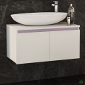 Шкаф за баня 80 см 2 вратички мивка порцелан, FLEXMEBEL, OMNIA, F802DOMN